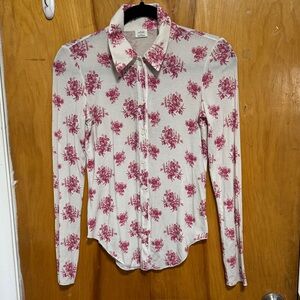 Floral Button-Up Women's Top